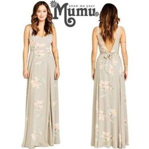 Show Me Your Mumu Jenn Maxi Dress in Lily Showers Floral Size XS